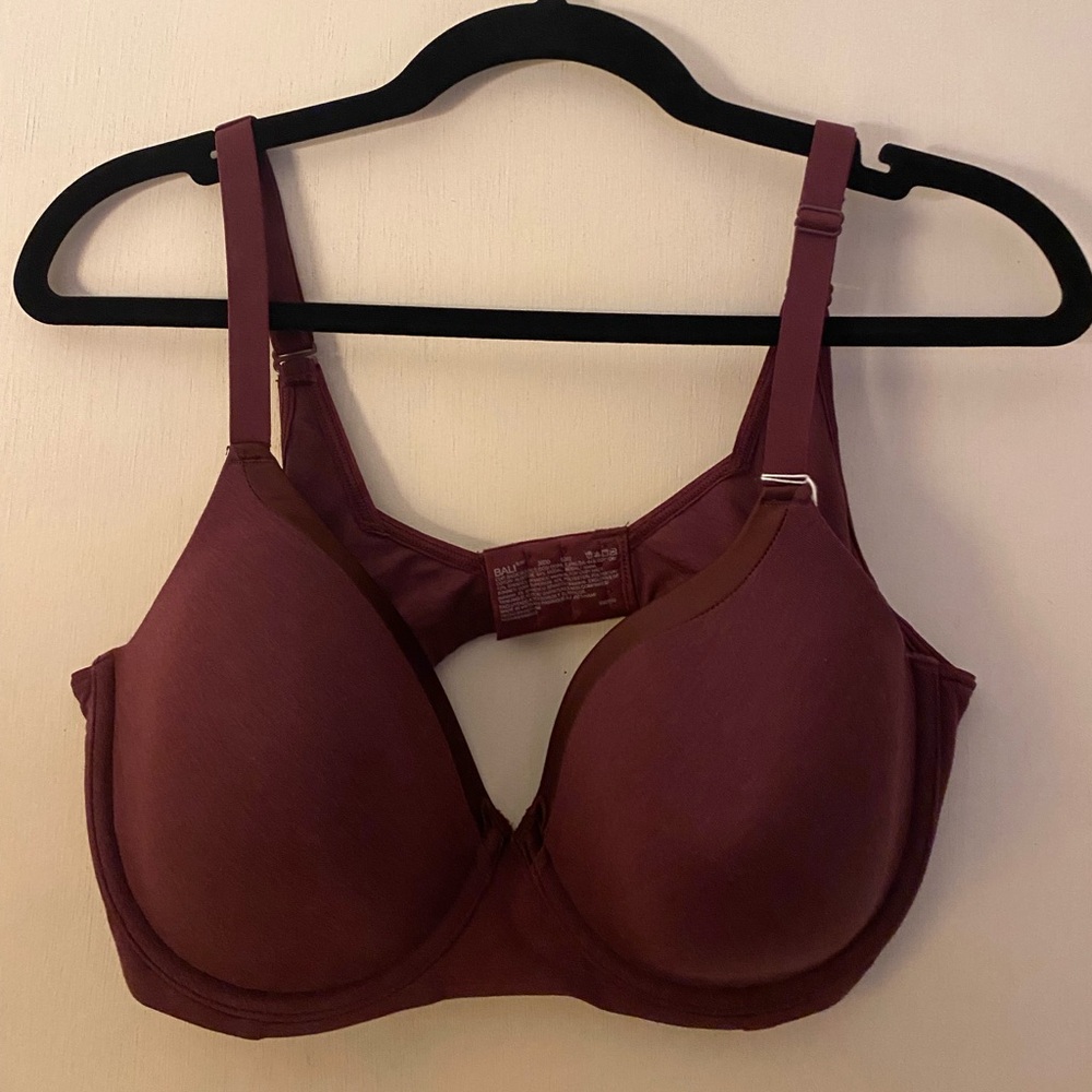 Bali Deep Red Full-Coverage Bra